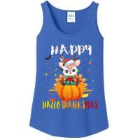 Happy Hallothanksmas Reindeer Halloween Thanksgivin Xmas Gift Ladies Essential Tank