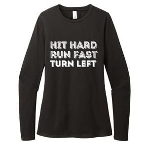 Hit Hard Run Fast Turn Left Gift Baseball Lover And Softball Fan Funny Gift Womens CVC Long Sleeve Shirt