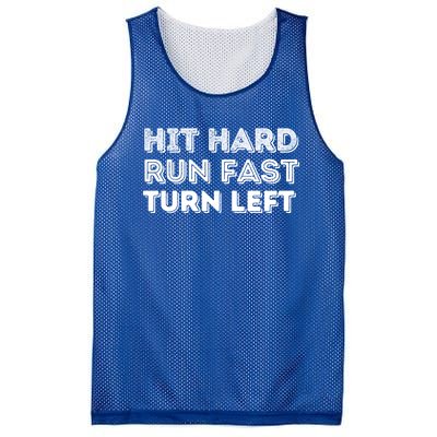 Hit Hard Run Fast Turn Left Gift Baseball Lover And Softball Fan Funny Gift Mesh Reversible Basketball Jersey Tank