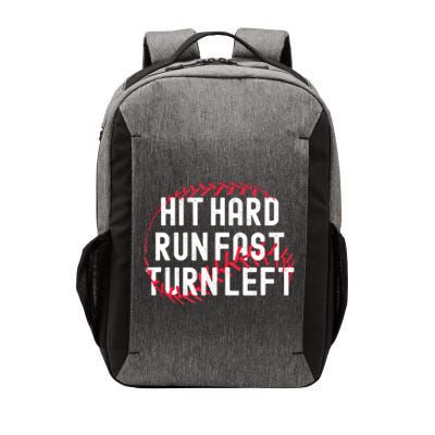 Hit Hard Run Fast Turn Left Funny Baseball Player And Fan Vector Backpack