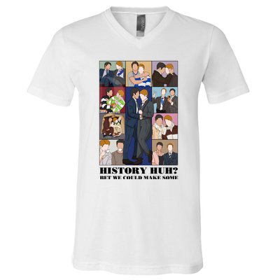 History Huh Red White And Royal Blue V-Neck T-Shirt