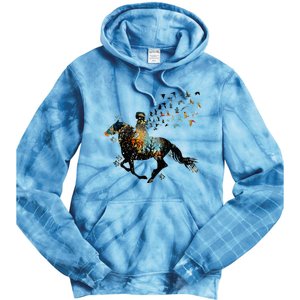 Horse Horseback Riding Life Nature Bird Horse Girls Women Tie Dye Hoodie