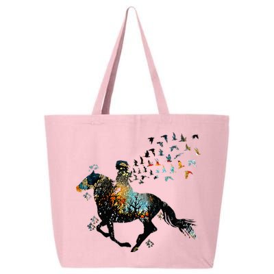 Horse Horseback Riding Life Nature Bird Horse Girls Women 25L Jumbo Tote
