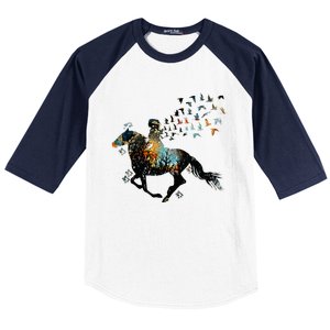 Horse Horseback Riding Life Nature Bird Horse Girls Women Baseball Sleeve Shirt