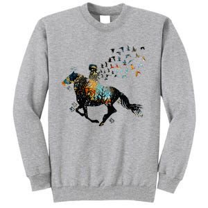 Horse Horseback Riding Life Nature Bird Horse Girls Women Tall Sweatshirt