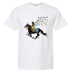 Horse Horseback Riding Life Nature Bird Horse Girls Women Garment-Dyed Heavyweight T-Shirt