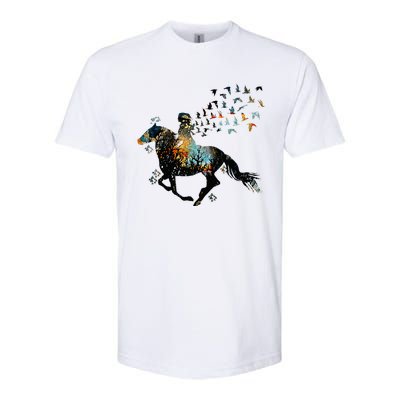 Horse Horseback Riding Life Nature Bird Horse Girls Women Softstyle® CVC T-Shirt