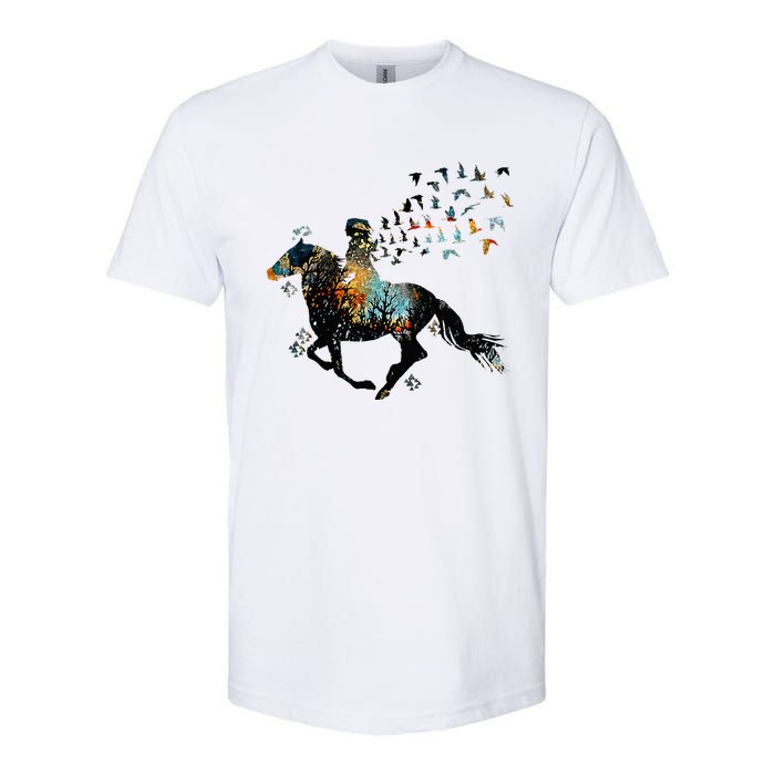 Horse Horseback Riding Life Nature Bird Horse Girls Women Softstyle CVC T-Shirt