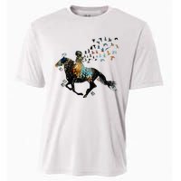 Horse Horseback Riding Life Nature Bird Horse Girls Women Cooling Performance Crew T-Shirt