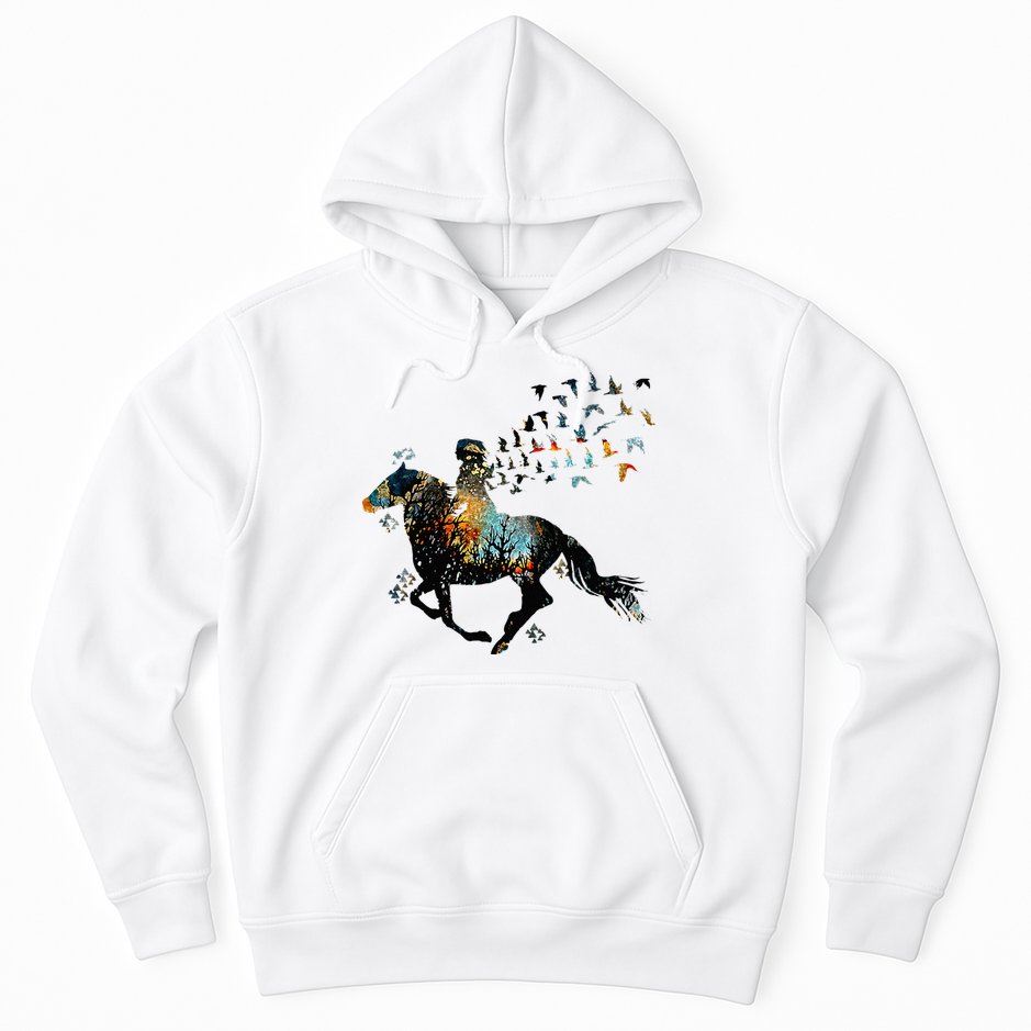 Horse Horseback Riding Life Nature Bird Horse Girls Women Hoodie