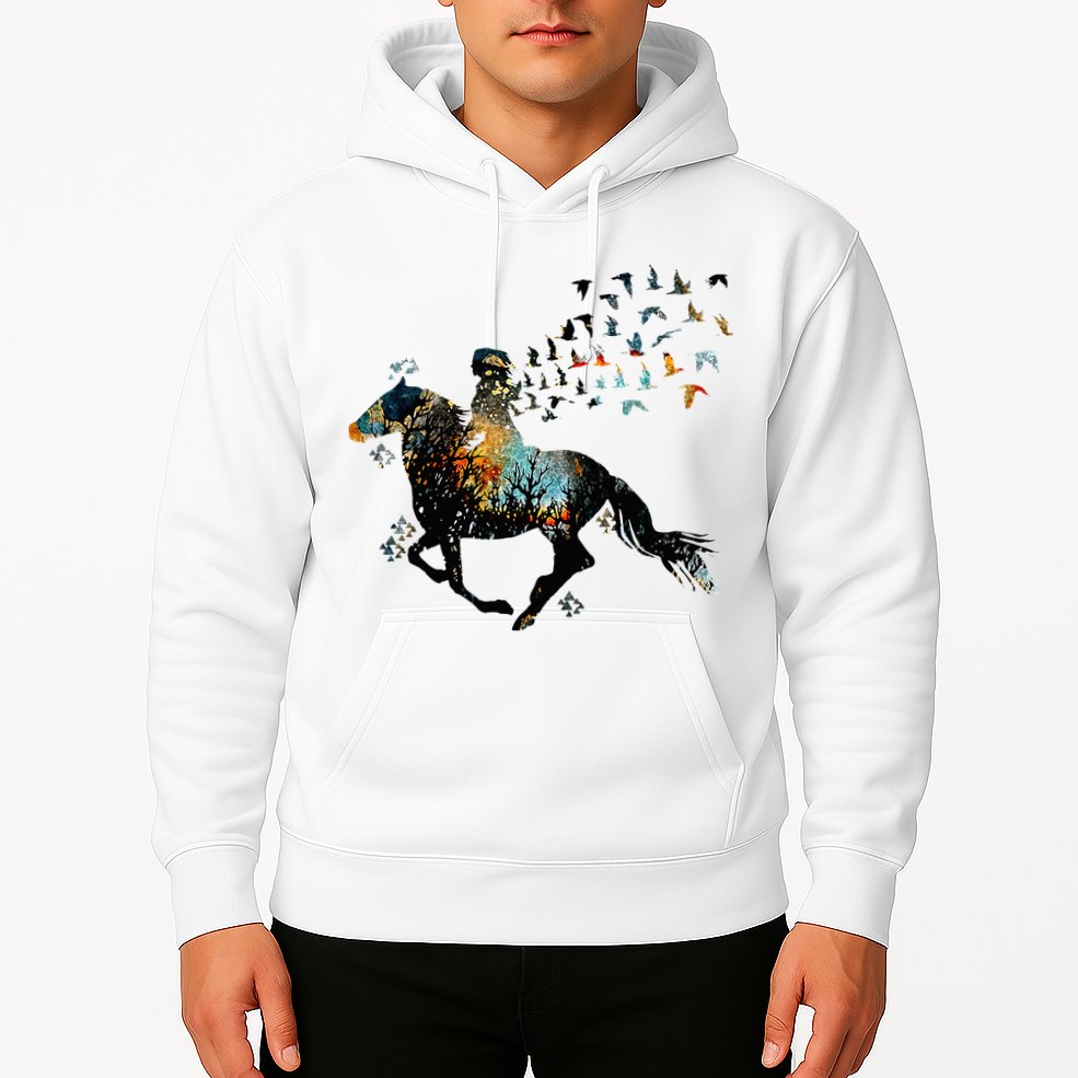 Horse Horseback Riding Life Nature Bird Horse Girls Women Hoodie
