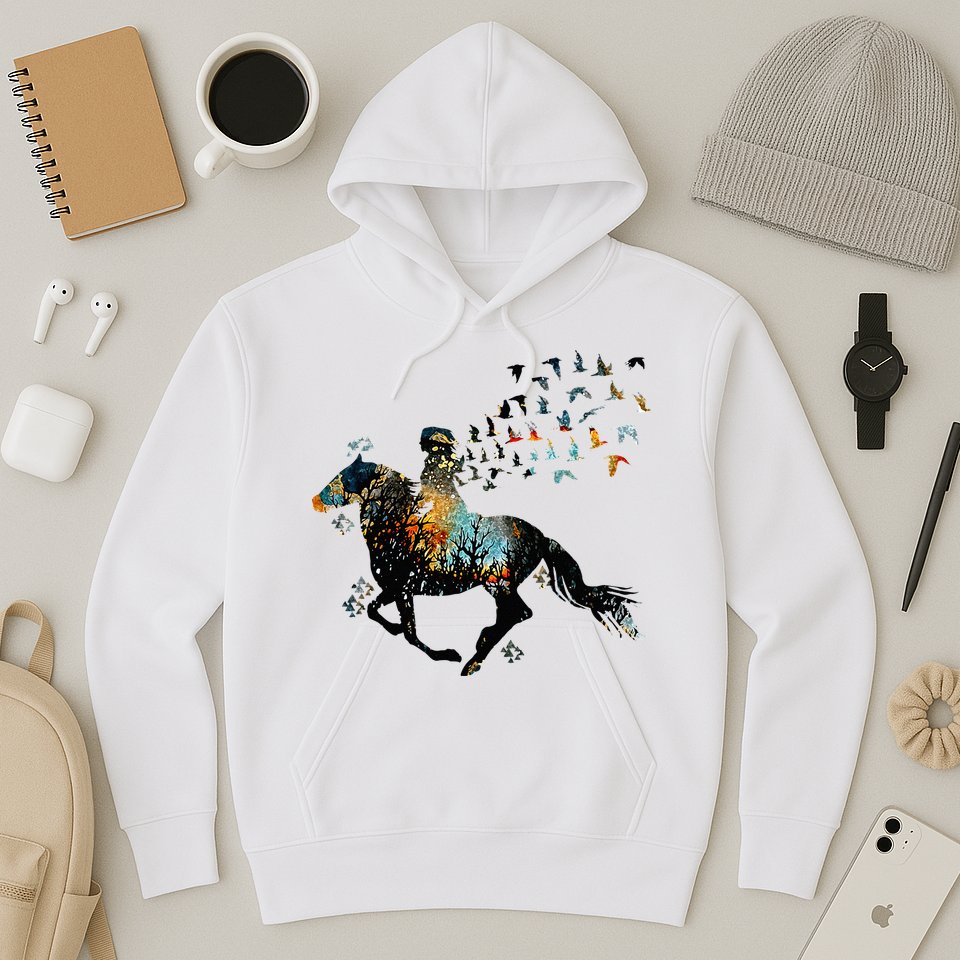 Horse Horseback Riding Life Nature Bird Horse Girls Women Hoodie
