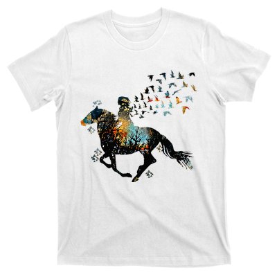 Horse Horseback Riding Life Nature Bird Horse Girls Women T-Shirt