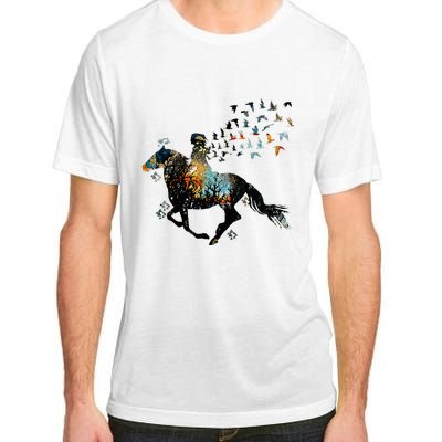 Horse Horseback Riding Life Nature Bird Horse Girls Women Adult ChromaSoft Performance T-Shirt