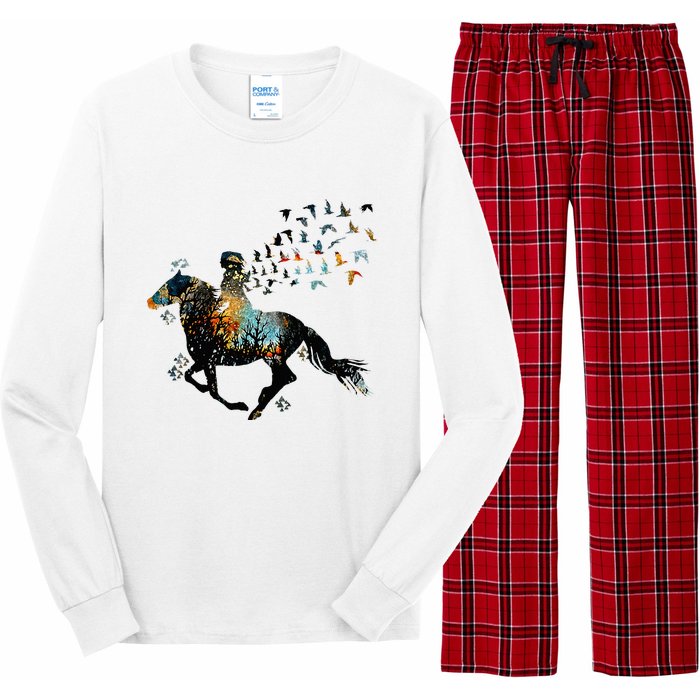 Horse Horseback Riding Life Nature Bird Horse Girls Women Long Sleeve Pajama Set