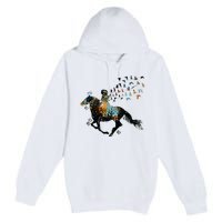 Horse Horseback Riding Life Nature Bird Horse Girls Women Premium Pullover Hoodie