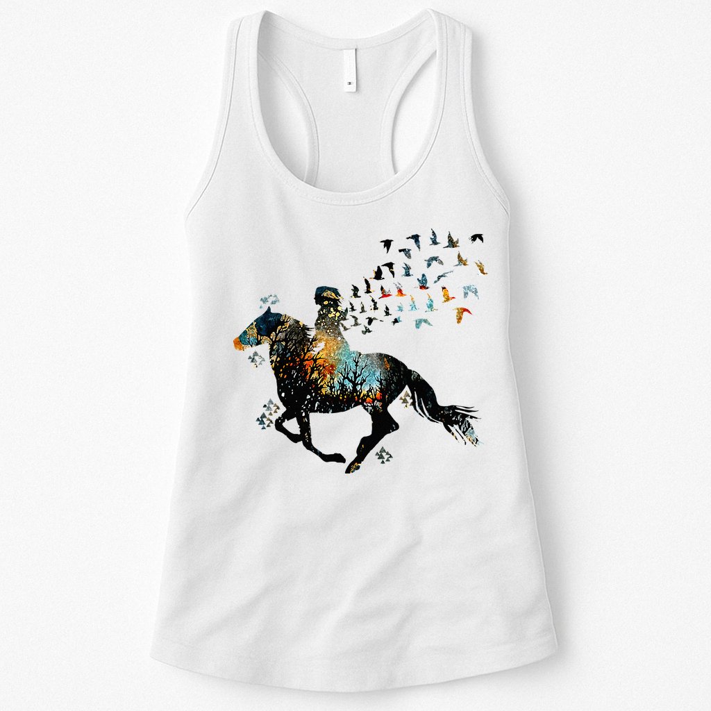 Horse Horseback Riding Life Nature Bird Horse Girls Women Womens Tank Top
