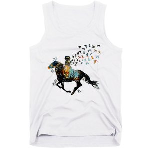 Horse Horseback Riding Life Nature Bird Horse Girls Women Tank Top