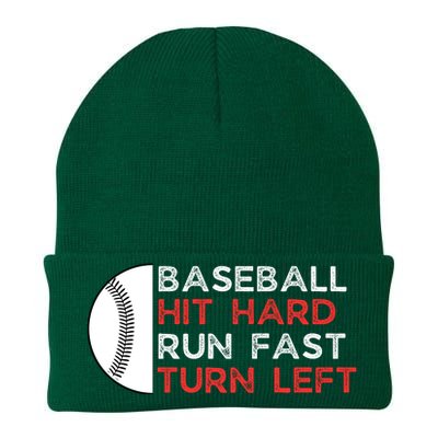 Hit Hard Run Fast Turn Left Knit Cap Winter Beanie