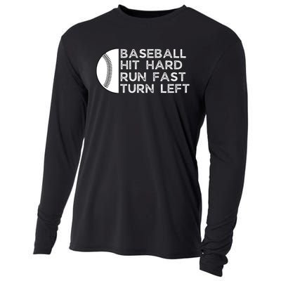 Hit Hard Run Fast Turn Left Cooling Performance Long Sleeve Crew