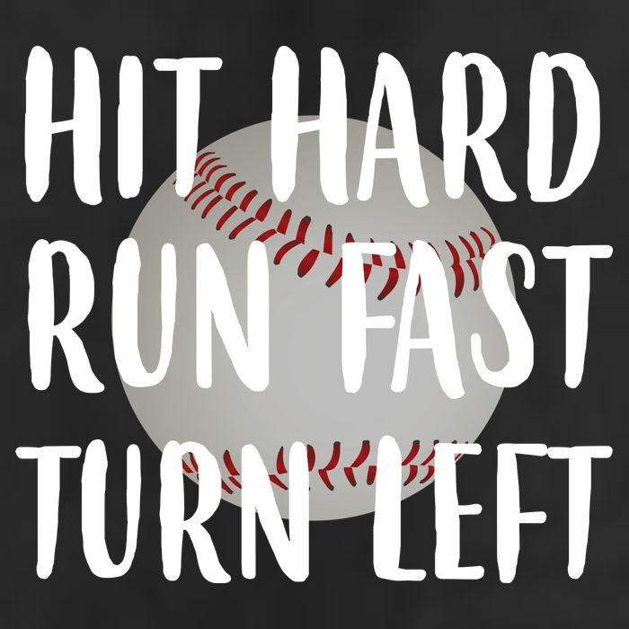 Hit Hard Run Fast Turn Left Baseball Golf Towel