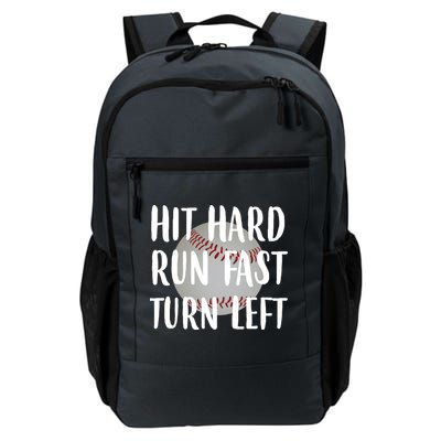 Hit Hard Run Fast Turn Left Baseball Backpack