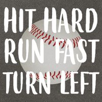Hit Hard Run Fast Turn Left Baseball Cotton Canvas Backpack