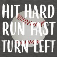 Hit Hard Run Fast Turn Left Baseball Vector Backpack