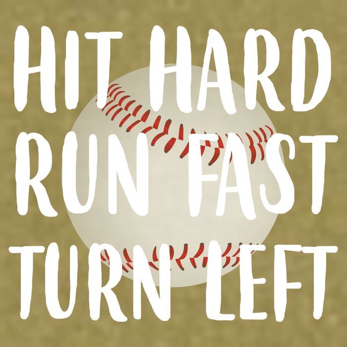 Hit Hard Run Fast Turn Left Baseball Garment-Dyed Women's Muscle Tee