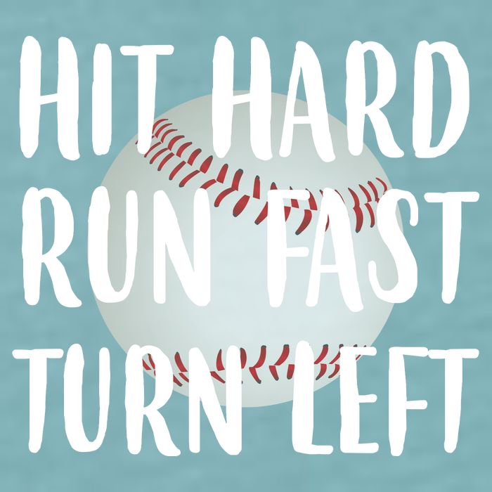 Hit Hard Run Fast Turn Left Baseball Sueded Cloud Jersey T-Shirt