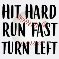 Hit Hard Run Fast Turn Left Baseball Garment-Dyed Sweatshirt