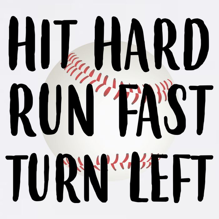Hit Hard Run Fast Turn Left Baseball Garment-Dyed Sweatshirt