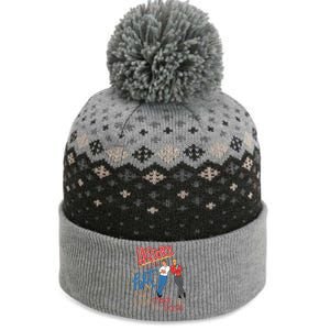 History Huh Red White And Royal Blue The Baniff Cuffed Pom Beanie