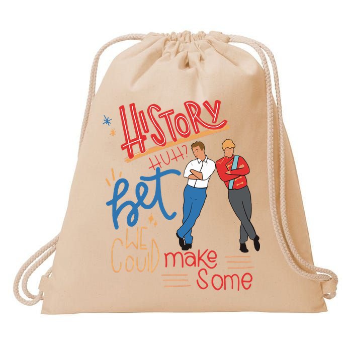 History Huh Red White And Royal Blue Drawstring Bag