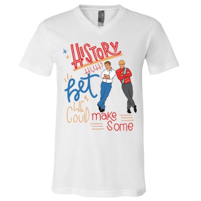 History Huh Red White And Royal Blue V-Neck T-Shirt