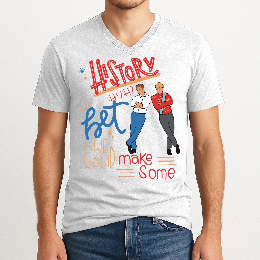 History Huh Red White And Royal Blue V-Neck T-Shirt