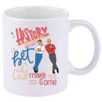 History Huh Red White And Royal Blue 11oz C Handle Ceramic Mug
