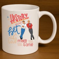 History Huh Red White And Royal Blue 11oz C Handle Ceramic Mug