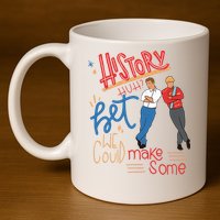 History Huh Red White And Royal Blue 11oz C Handle Ceramic Mug
