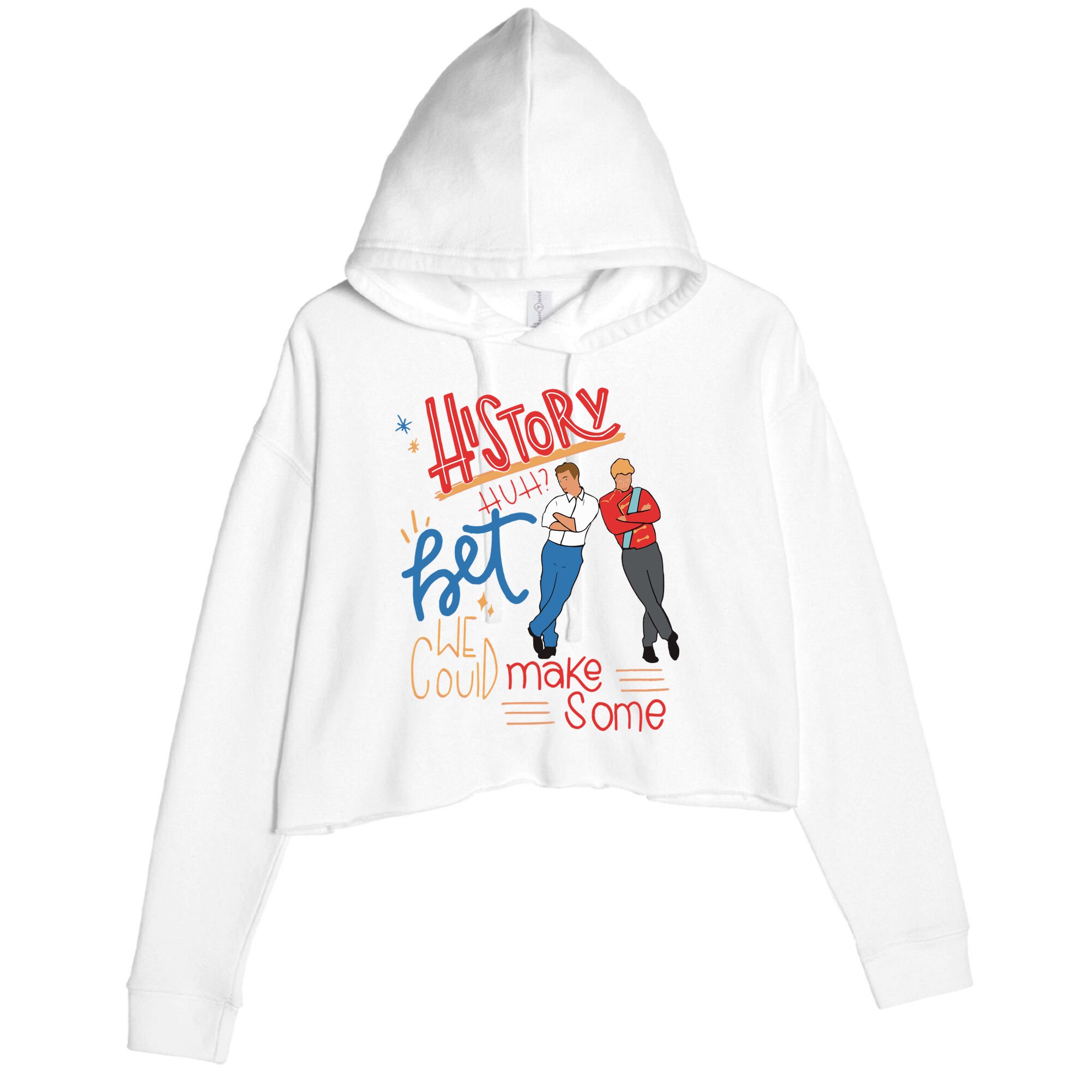 History Huh Red White And Royal Blue Crop Fleece Hoodie
