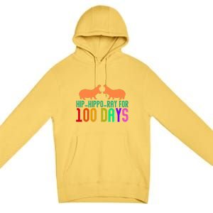 Hip Hippo Ray For 100 Days Of School Hip Hip Hooray Premium Pullover Hoodie