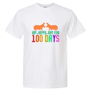 Hip Hippo Ray For 100 Days Of School Hip Hip Hooray Garment-Dyed Heavyweight T-Shirt