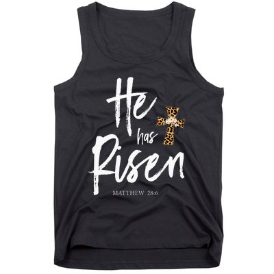 He Has Risen Matthew 286 Christian Easter Day Tank Top