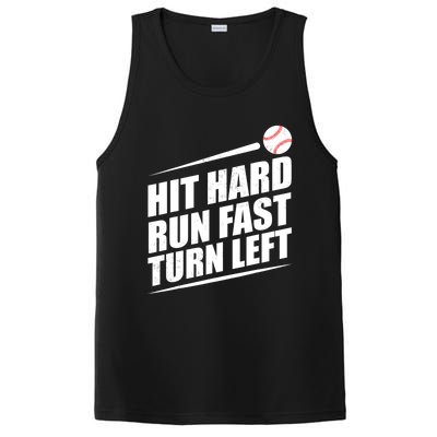 Hit Hard Run Fast Turn Left Gift PosiCharge Competitor Tank