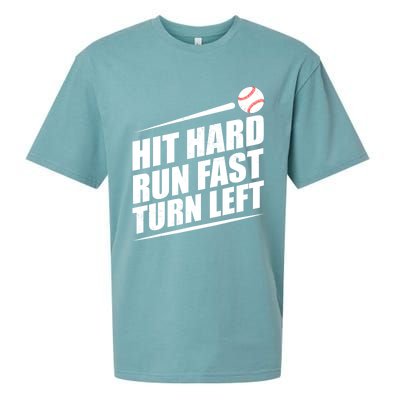 Hit Hard Run Fast Turn Left Gift Sueded Cloud Jersey T-Shirt