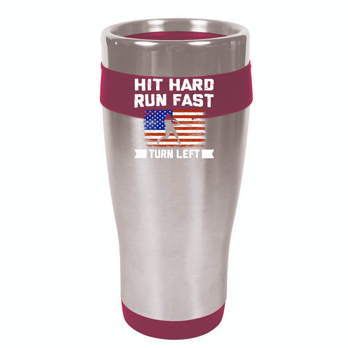 Hit Hard Run Fast Turn Left Baseball Gift Adult Drive Performance Visor