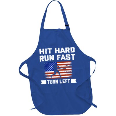 Hit Hard Run Fast Turn Left Baseball Gift Apron