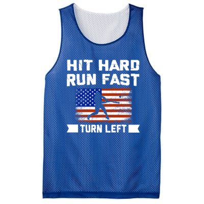 Hit Hard Run Fast Turn Left Baseball Gift Mesh Reversible Basketball Jersey Tank