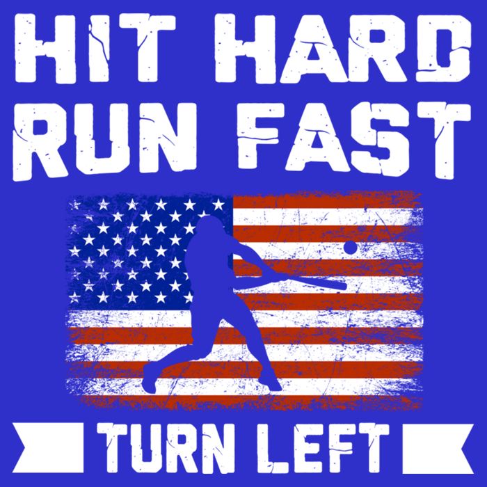 Hit Hard Run Fast Turn Left Baseball Gift Visor