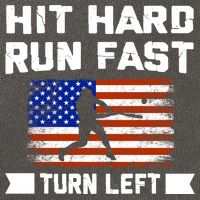 Hit Hard Run Fast Turn Left Baseball Gift Cotton Canvas Backpack